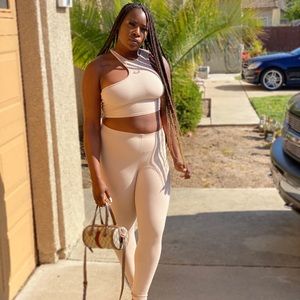 Beige Crop Set